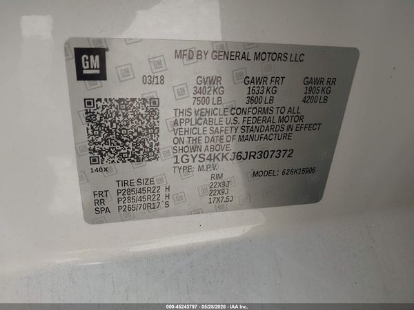 2018 CADILLAC ESCALADE ESV PLATINUM