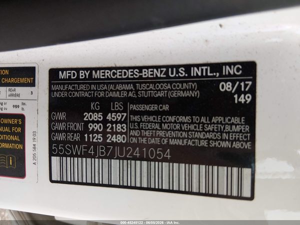 2018 MERCEDES-BENZ C 300 C300
