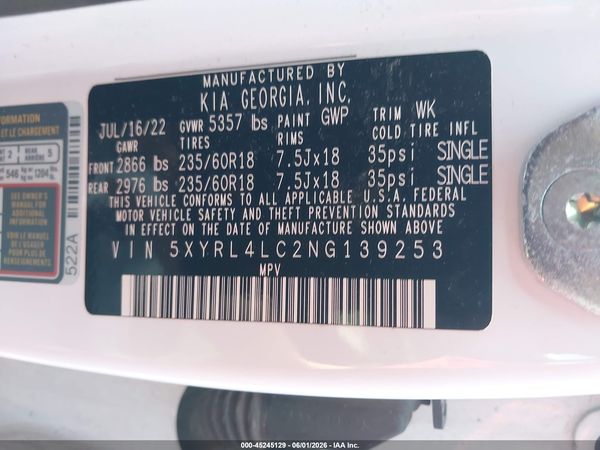 2022 KIA SORENTO S