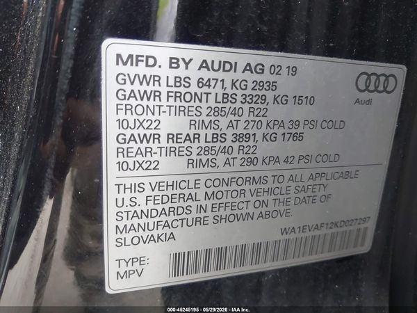 2019 AUDI Q8 55 PREMIUM