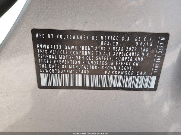 2019 VOLKSWAGEN JETTA — I9