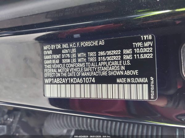 2019 PORSCHE CAYENNE S