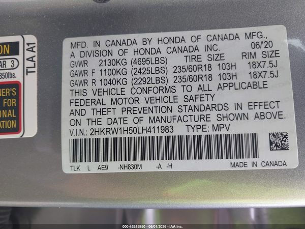 2020 HONDA CR-V 2WD EX
