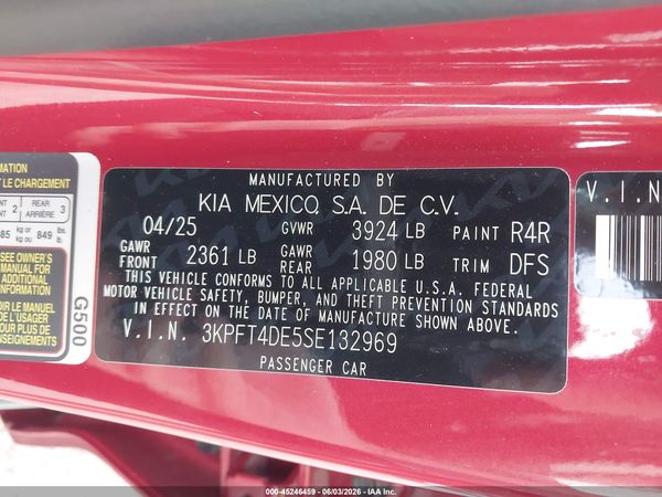 2025 KIA K4 LXS