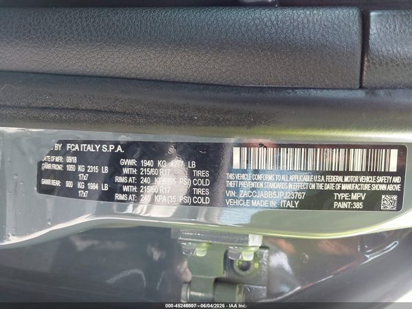 2018 JEEP RENEGADE LATITUDE FWD