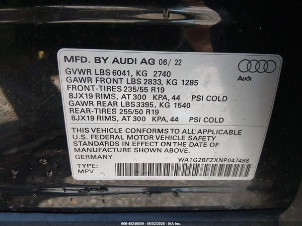 2022 AUDI Q4 E-TRON PREMIUM 50 QUATTRO
