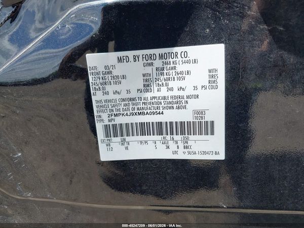 2021 FORD EDGE SEL — I9