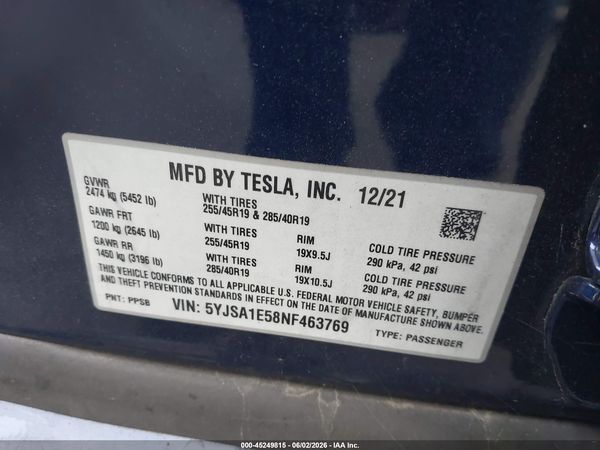 2022 TESLA MODEL S