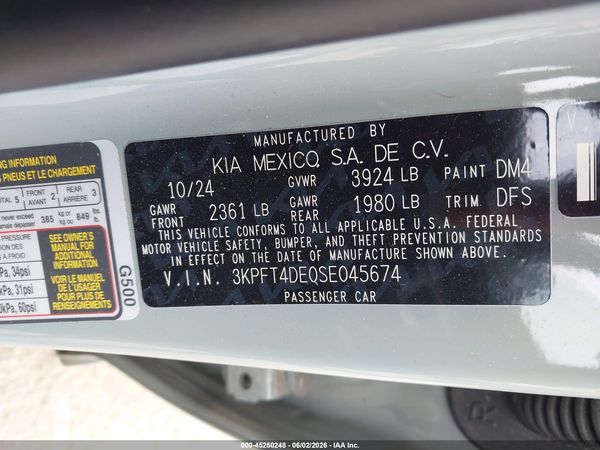 2025 KIA K4 LXS