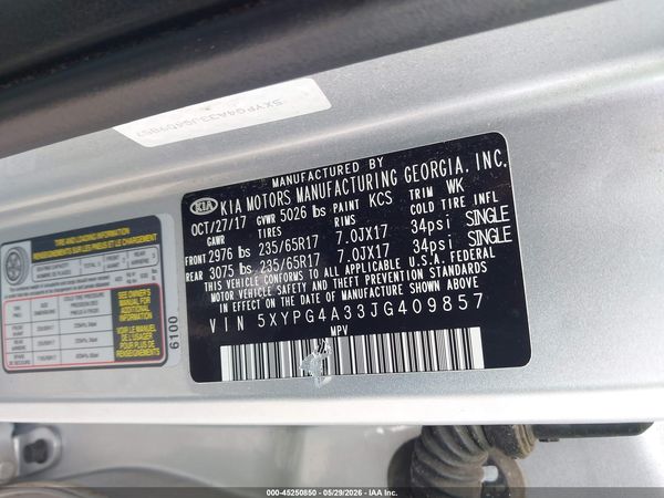 2018 KIA SORENTO 2.4L L