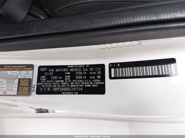 2020 KIA FORTE LXS