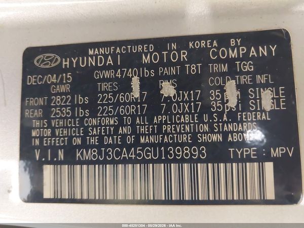 2016 HYUNDAI TUCSON SE