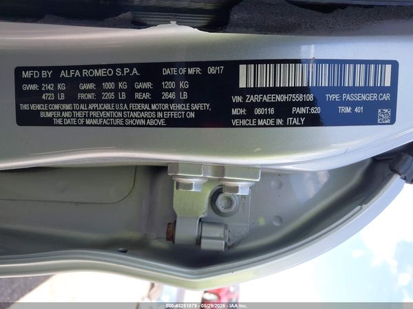2017 ALFA ROMEO GIULIA TI AWD