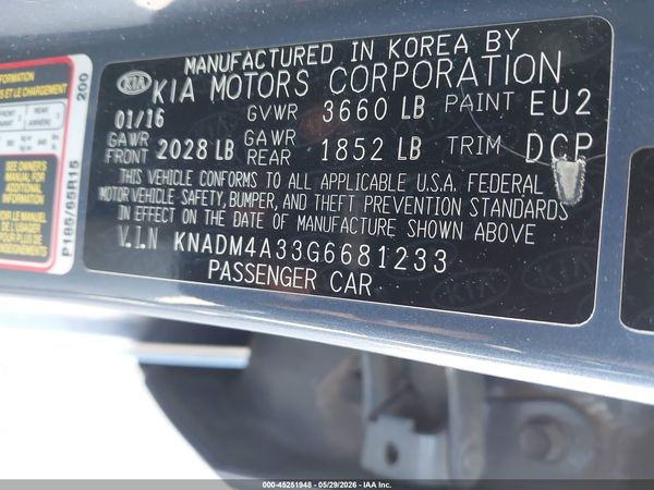 2016 KIA RIO LX