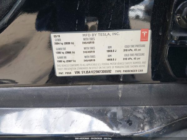 2019 TESLA MODEL S