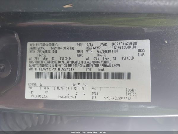 2017 FORD F-150 XLT