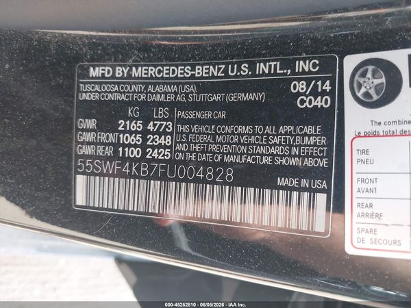 2015 MERCEDES-BENZ C 300 SPORT 4MATIC