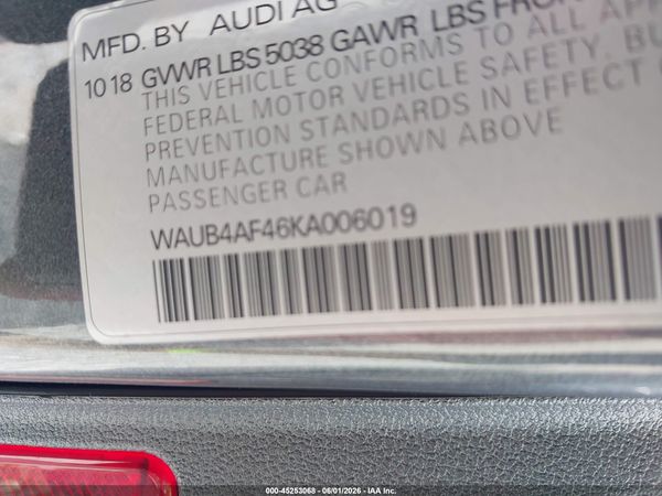 2019 AUDI S4 3.0T PREMIUM