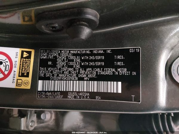 2019 TOYOTA HIGHLANDER LIMITED