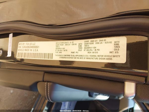 2022 JEEP GRAND CHEROKEE L LIMITED 4X4