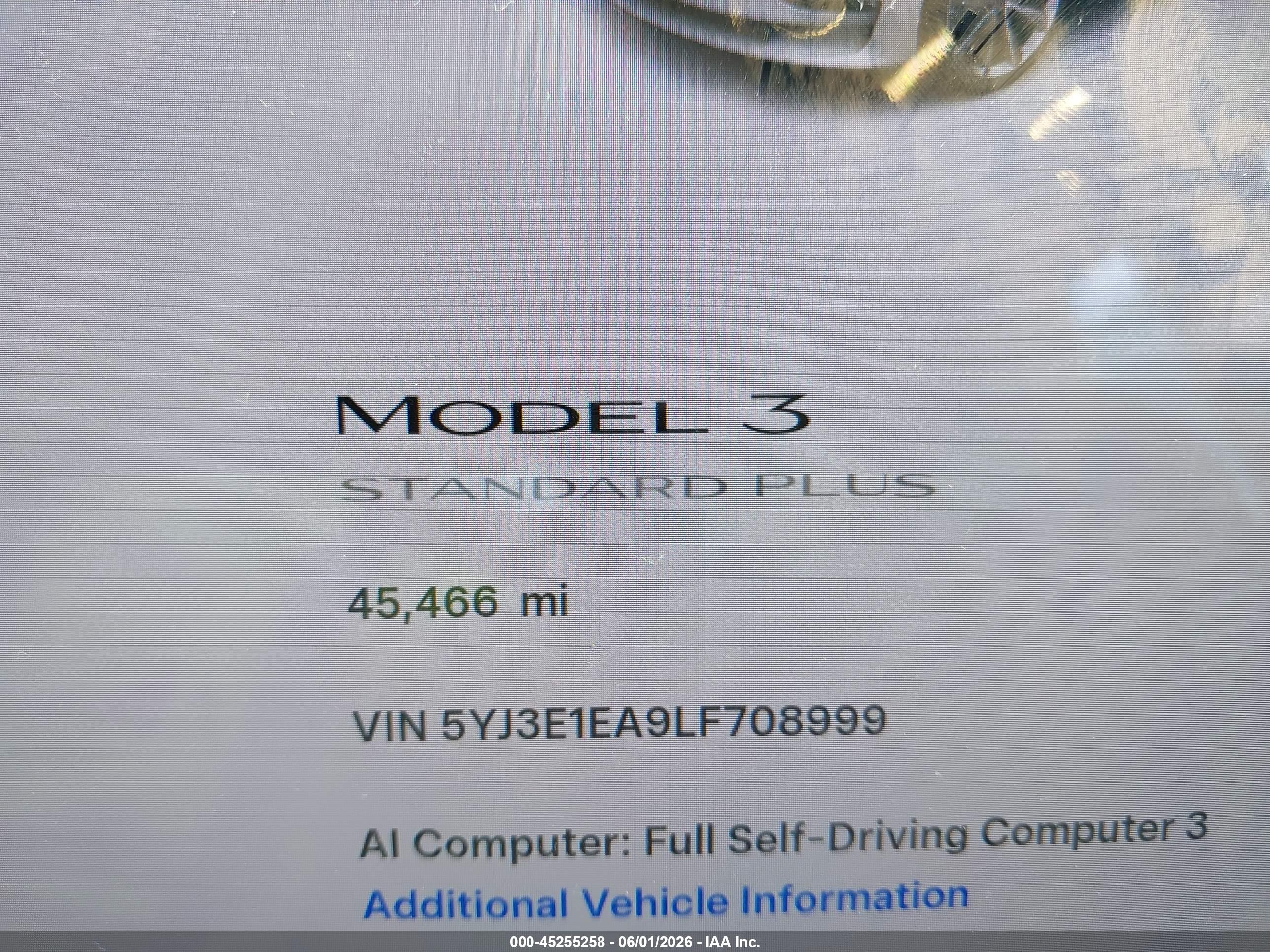 2020 TESLA MODEL 3