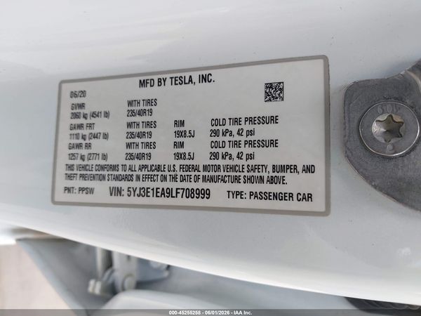 2020 TESLA MODEL 3