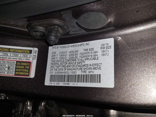 2016 HONDA CR-V TOURING