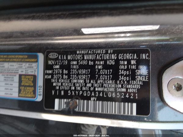 2020 KIA SORENTO 2.4L LX