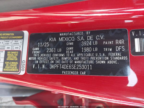 2025 KIA K4 LXS