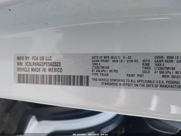 2023 RAM PROMASTER 1500 LOW ROOF 136 WB