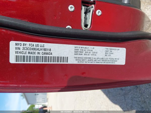 2020 DODGE CHARGER SXT RWD
