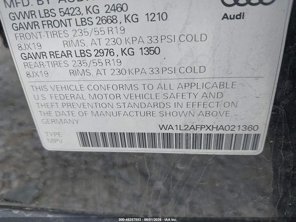 2017 AUDI Q5 2.0T PREMIUM