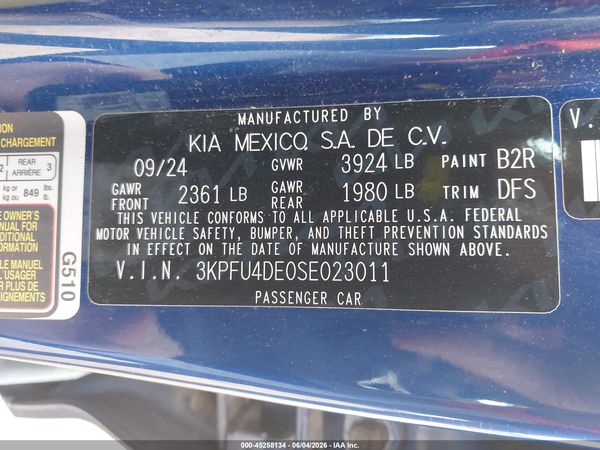 2025 KIA K4 EX