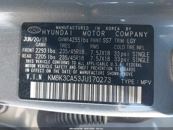 2018 HYUNDAI KONA LIMITED
