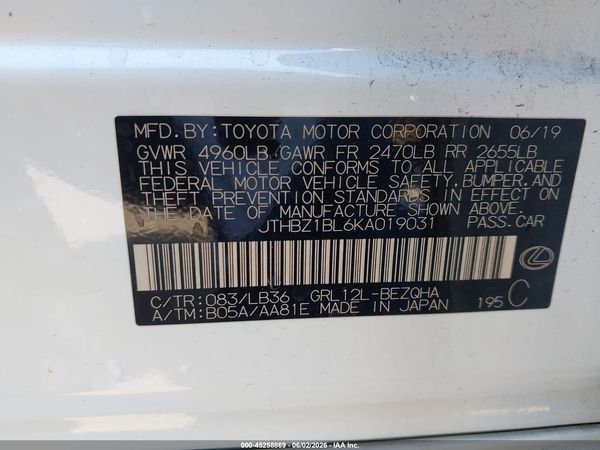 2019 LEXUS GS 350 F SPORT