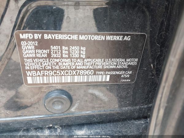 2012 BMW 550I
