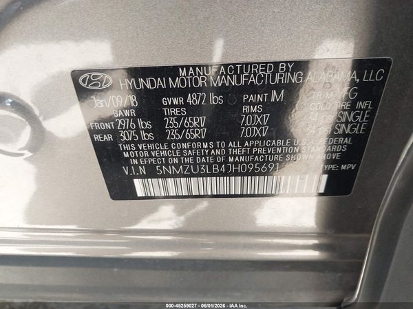 2018 HYUNDAI SANTA FE SPORT 2.4L