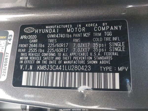2020 HYUNDAI TUCSON VALUE