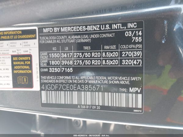 2014 MERCEDES-BENZ GL 450 4MATIC