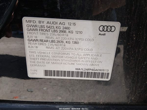 2016 AUDI Q5 2.0T PREMIUM