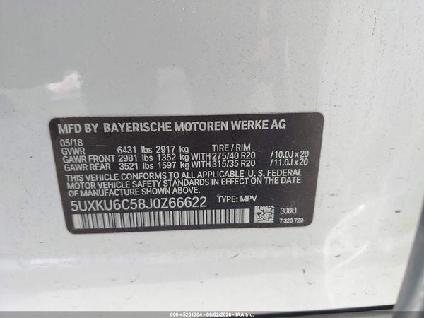 2018 BMW X6 XDRIVE50I