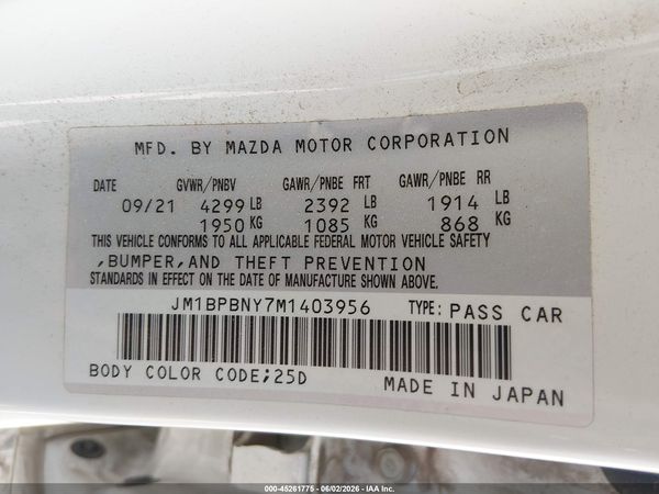 2021 MAZDA MAZDA3