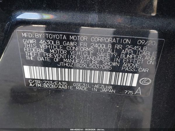 2020 LEXUS IS 350 350 F SPort