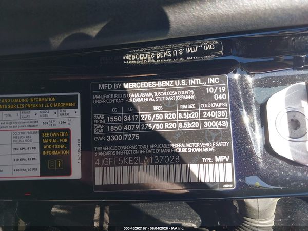 2020 MERCEDES-BENZ GLS 450 4MATIC