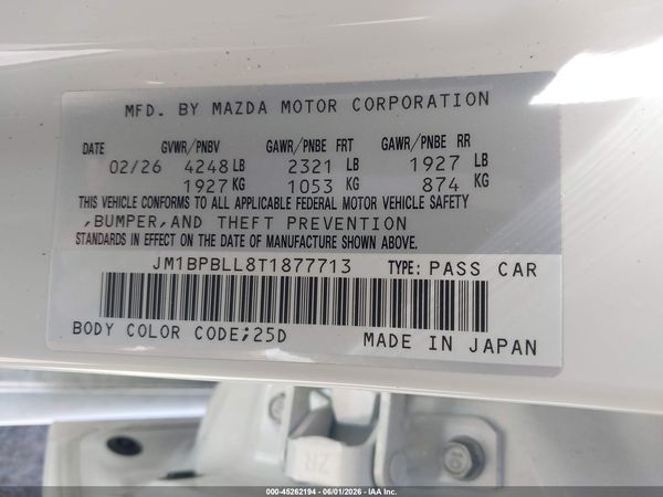 2026 MAZDA MAZDA3 2.5 S CARBON EDITION