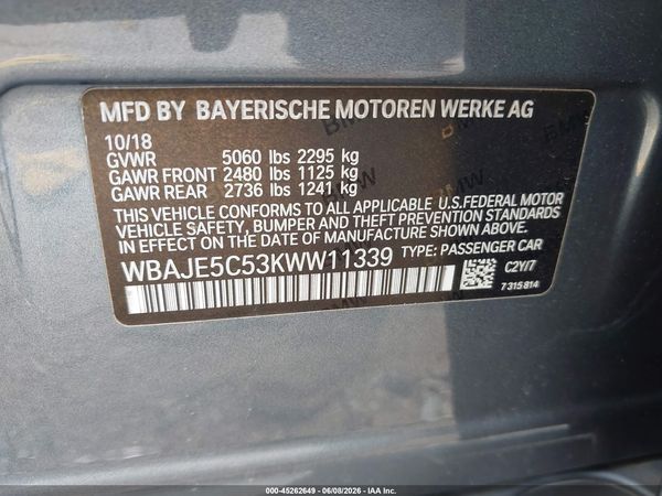 2019 BMW 540I