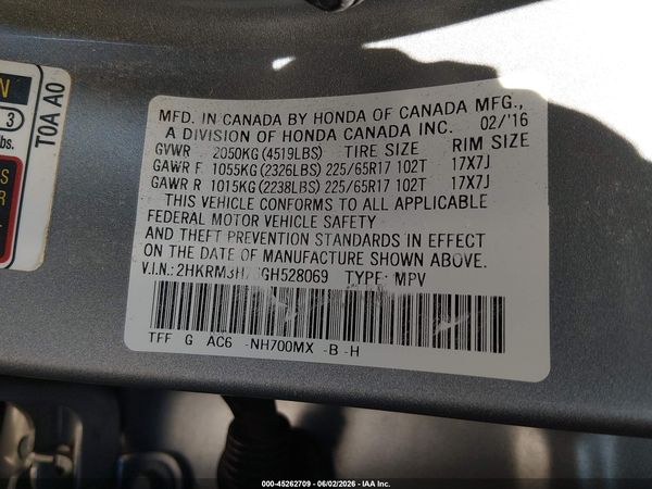 2016 HONDA CR-V EX-L