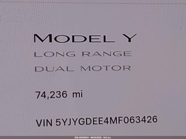2021 TESLA MODEL Y