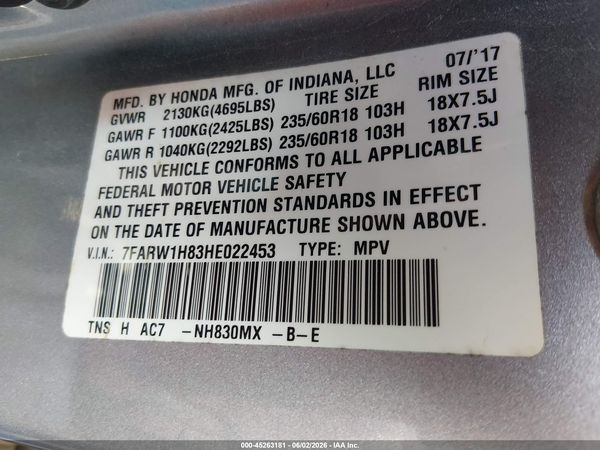 2017 HONDA CR-V EX-L/EX-L NAVI