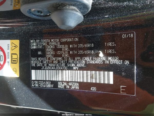 2018 LEXUS RX 350L PREMIUM
